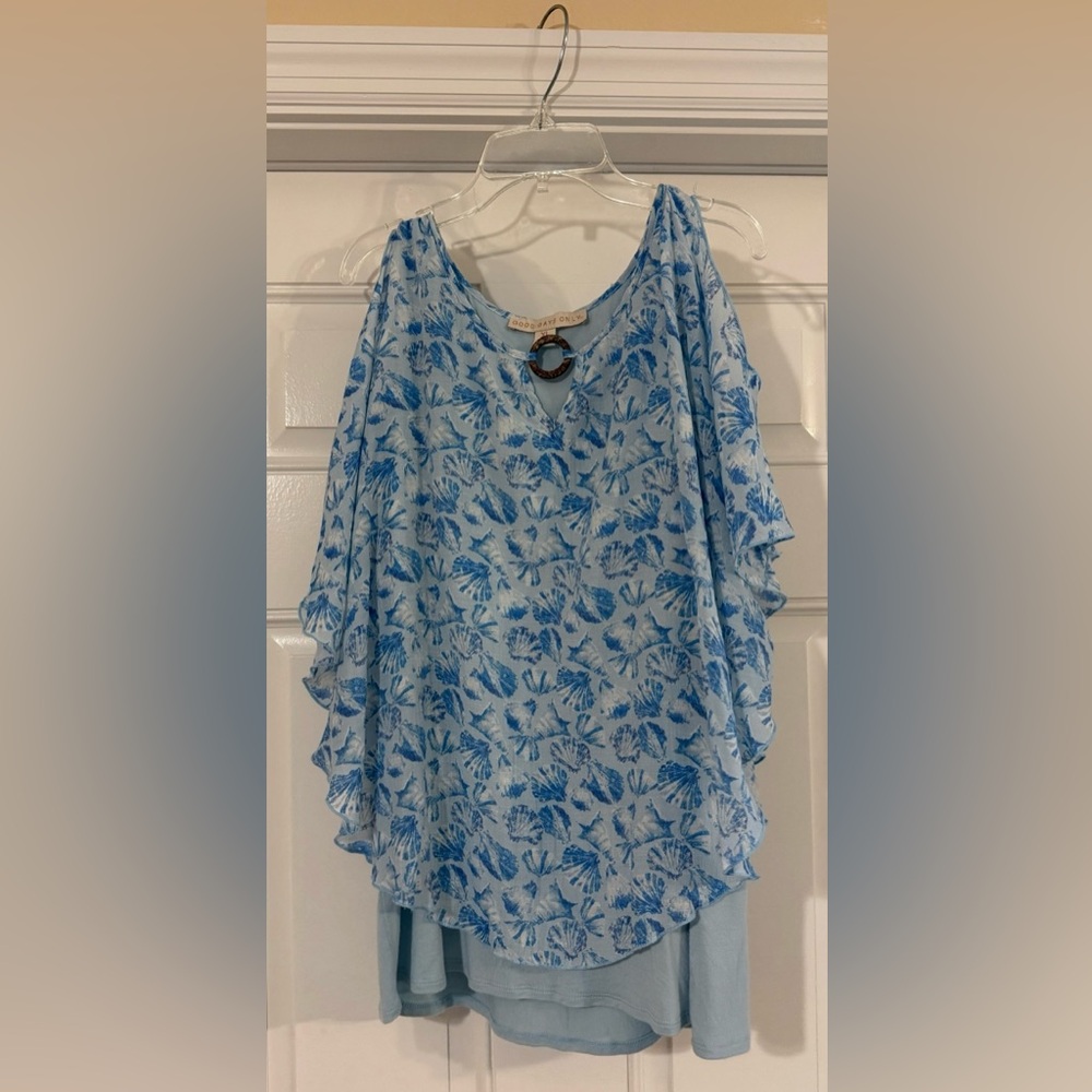 Blue Floral Women's Top